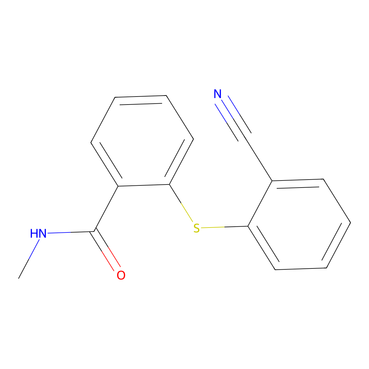 2-[(2-cyanophenyl)sulfanyl]-N-methylbenzenecarboxamide molecular structure, CAS 477885-79-3