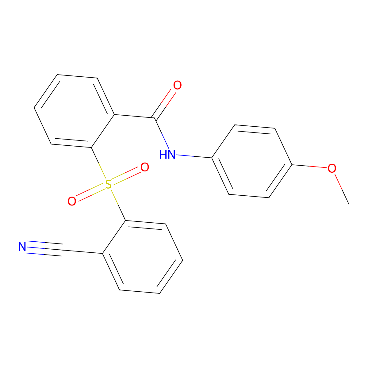 2-((2-Cyanophenyl)sulfonyl)-N-(4-methoxyphenyl)benzenecarboxamide molecular structure, CAS 477885-81-7
