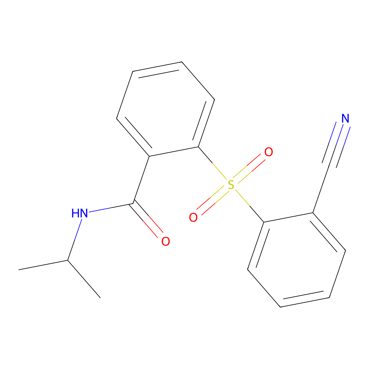 2-((2-Cyanophenyl)sulfonyl)-N-isopropylbenzenecarboxamide molecular structure, CAS 477885-85-1