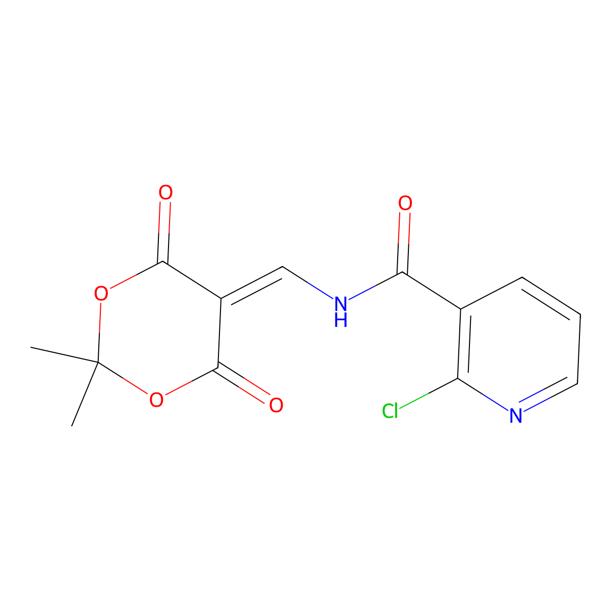 2-chloro-N-[(2,2-dimethyl-4,6-dioxo-1,3-dioxan-5-yliden)methyl]nicotinamide molecular structure, CAS 477885-88-4