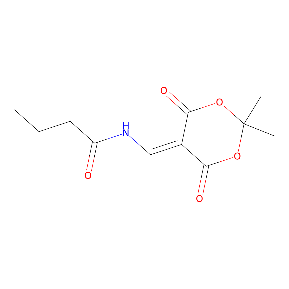 N-[(2,2-dimethyl-4,6-dioxo-1,3-dioxan-5-ylidene)methyl]butanamide molecular structure, CAS 477885-89-5