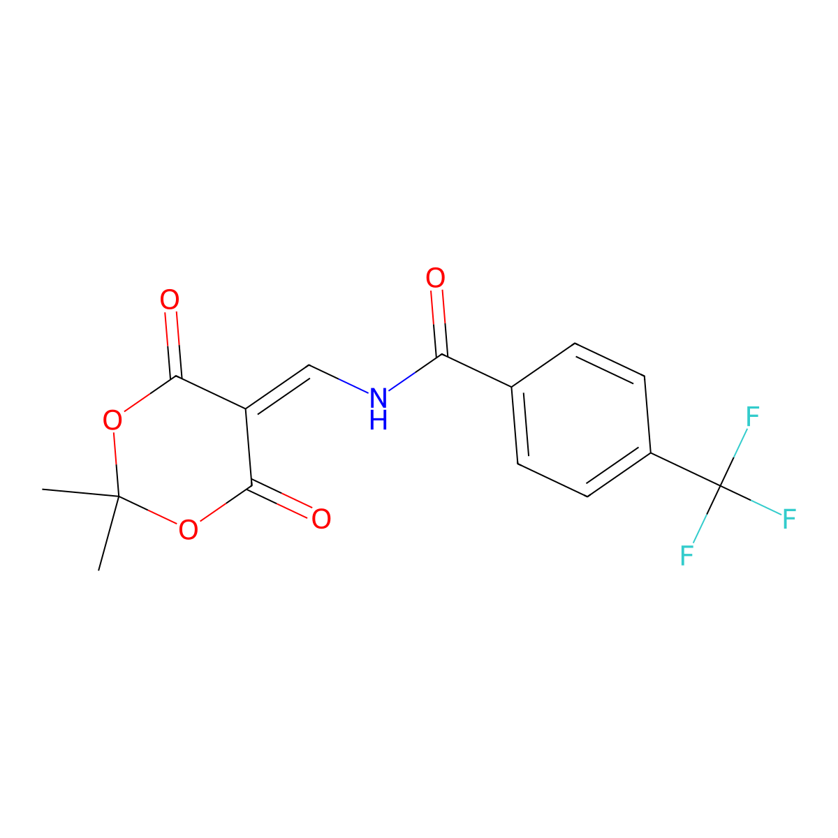 N-[(2,2-dimethyl-4,6-dioxo-1,3-dioxan-5-yliden)methyl]-4-(trifluoromethyl)benzenecarboxamide molecular structure, CAS 477885-90-8