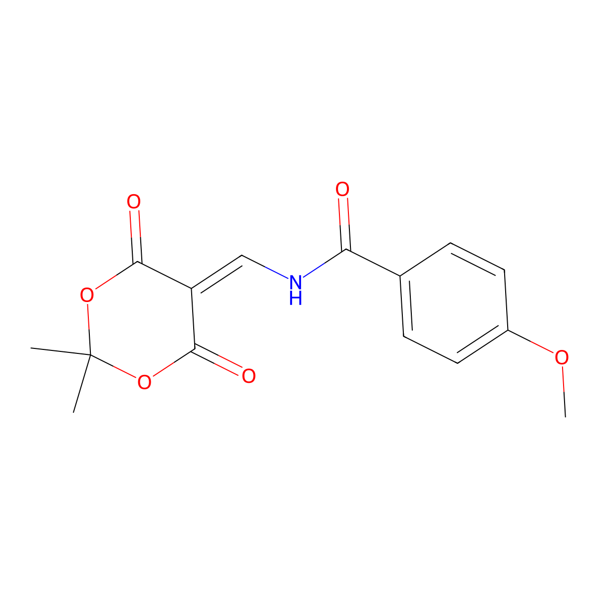 N-[(2,2-dimethyl-4,6-dioxo-1,3-dioxan-5-ylidene)methyl]-4-methoxybenzamide molecular structure, CAS 477885-91-9