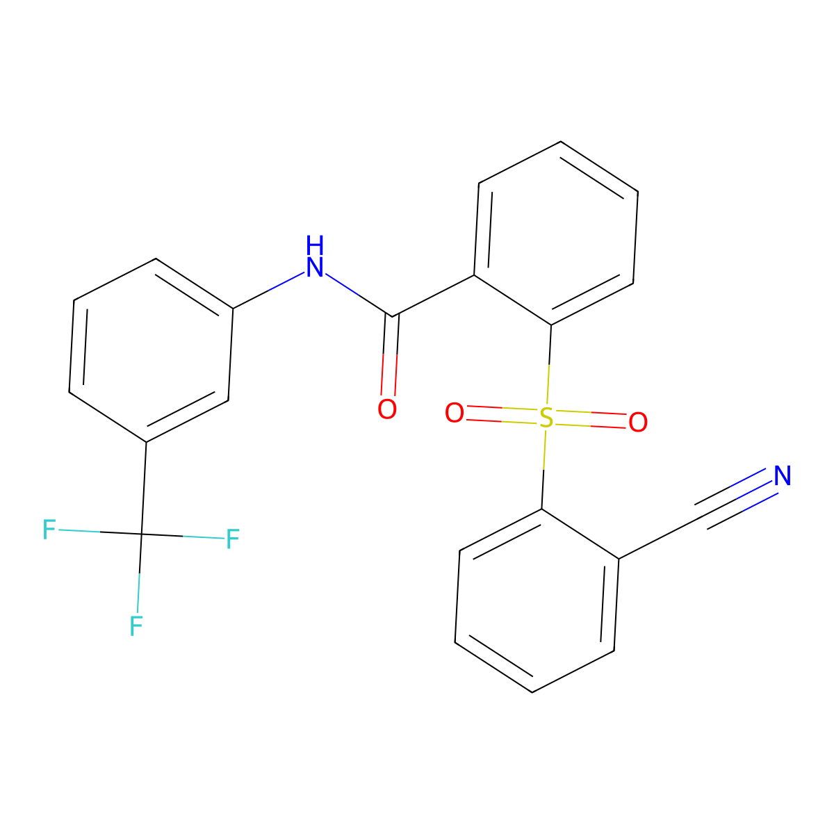 2-((2-Cyanophenyl)sulfonyl)-N-(3-(trifluoromethyl)phenyl)benzenecarboxamide molecular structure, CAS 477885-97-5