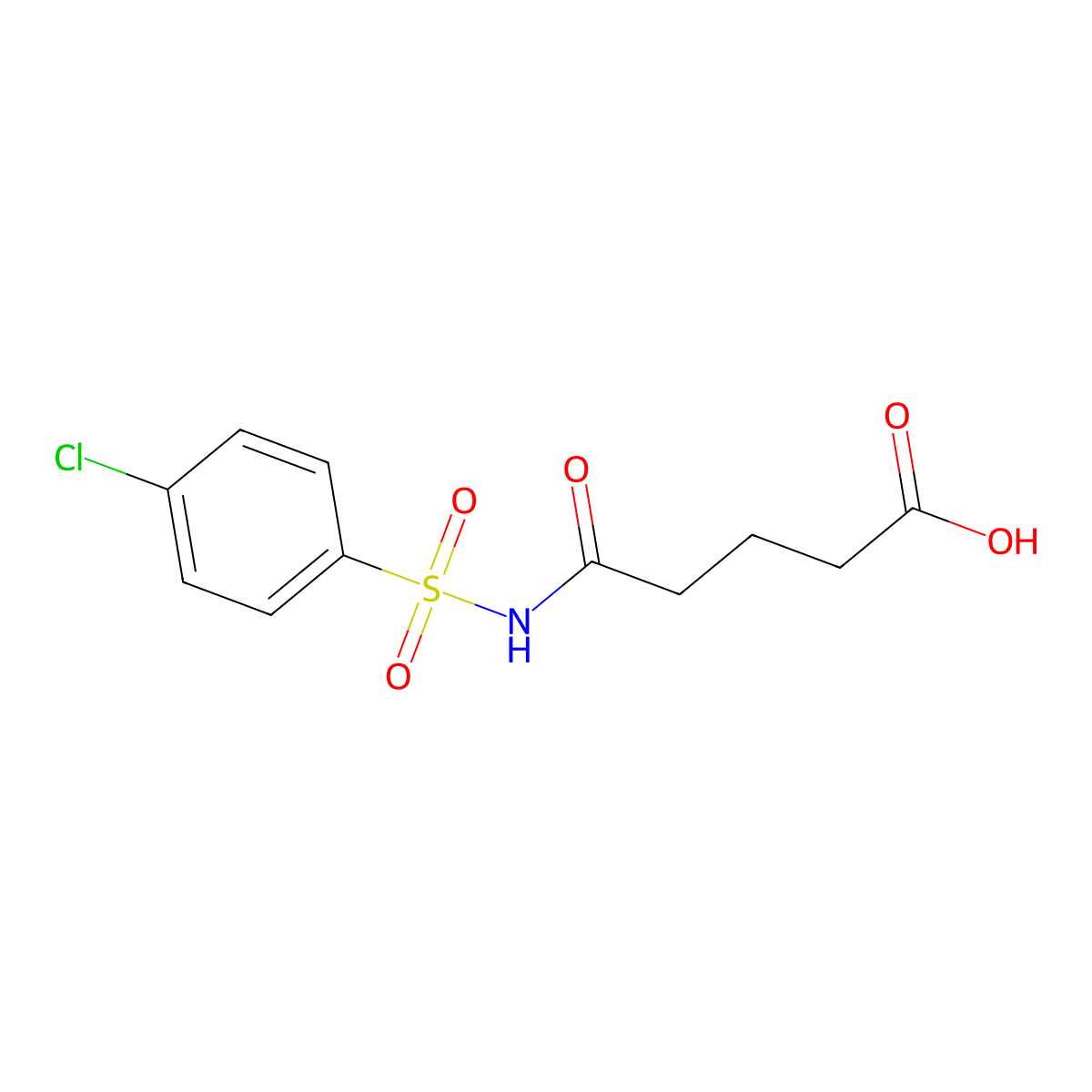 5-(((4-Chlorophenyl)sulfonyl)amino)-5-oxopentanoic acid molecular structure, CAS 477885-98-6