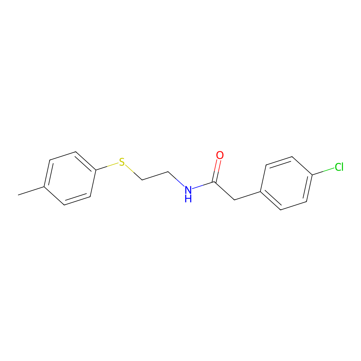 2-(4-chlorophenyl)-N-{2-[(4-methylphenyl)sulfanyl]ethyl}acetamide molecular structure, CAS 477885-99-7