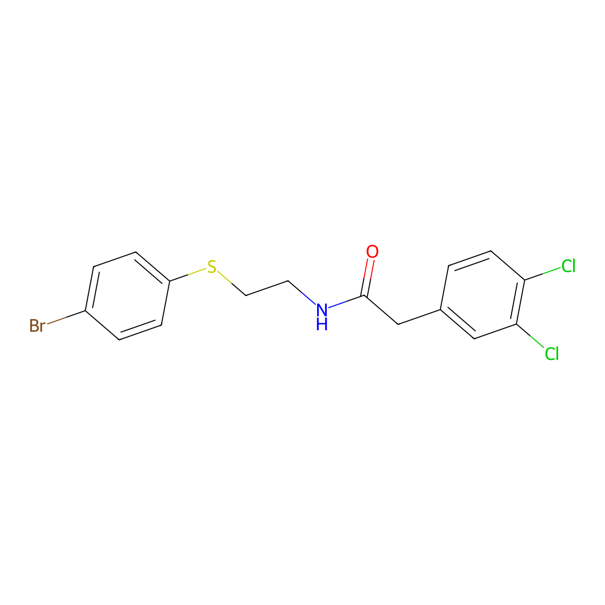 N-{2-[(4-bromophenyl)sulfanyl]ethyl}-2-(3,4-dichlorophenyl)acetamide molecular structure, CAS 477886-08-1