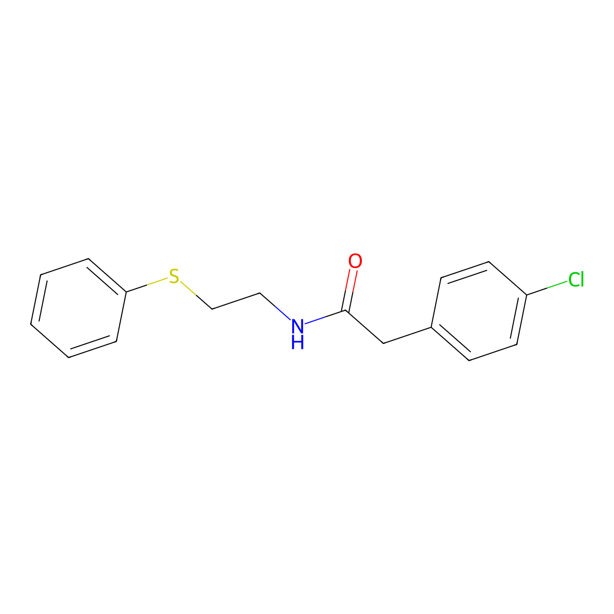 2-(4-chlorophenyl)-N-[2-(phenylsulfanyl)ethyl]acetamide molecular structure, CAS 477886-10-5