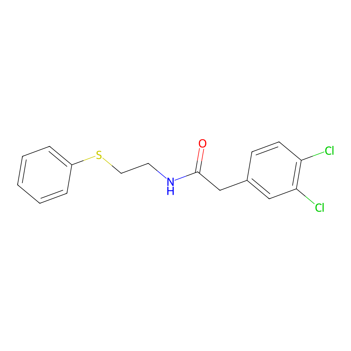 2-(3,4-dichlorophenyl)-N-[2-(phenylsulfanyl)ethyl]acetamide molecular structure, CAS 477886-11-6