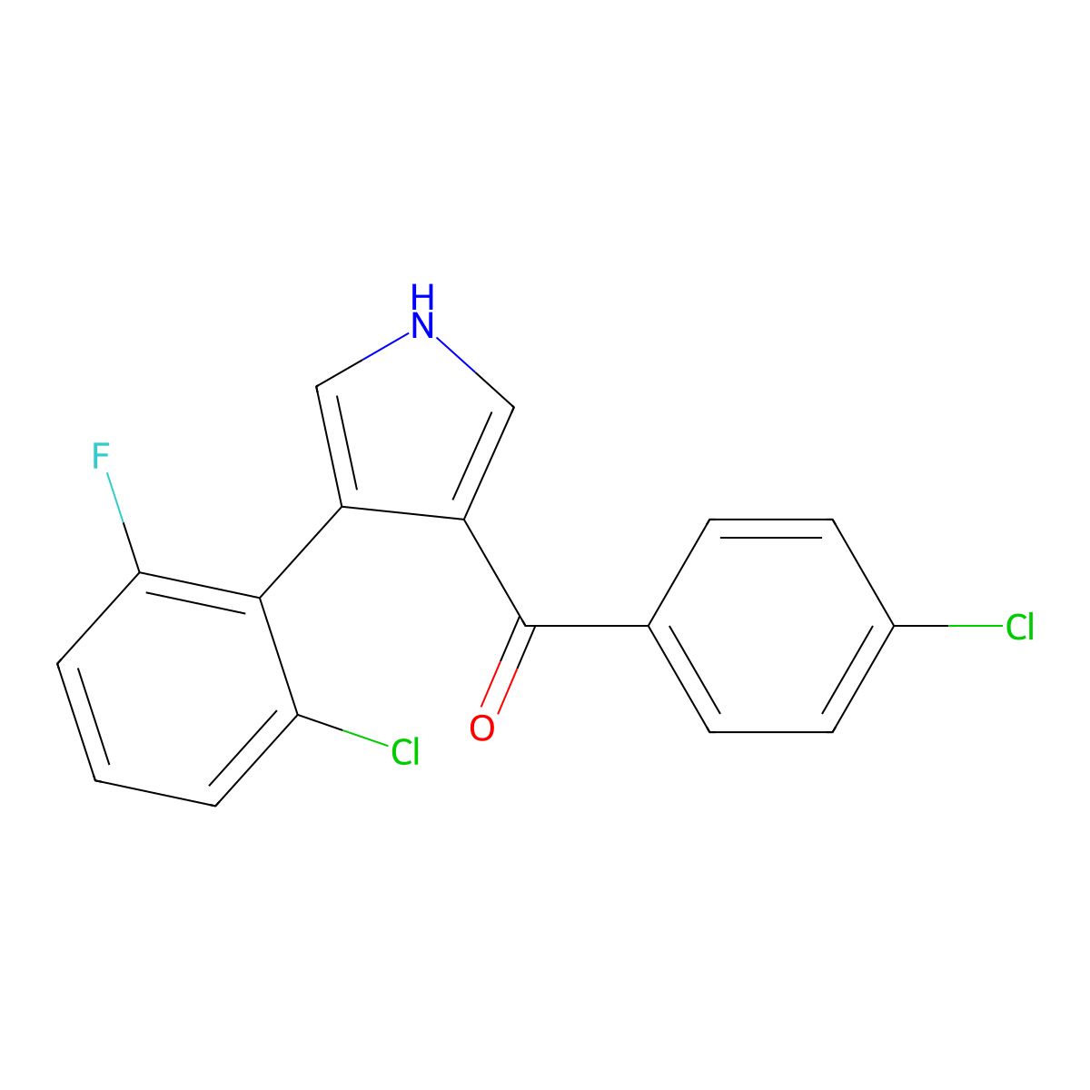 [4-(2-chloro-6-fluorophenyl)-1H-pyrrol-3-yl](4-chlorophenyl)methanone molecular structure, CAS 477886-21-8
