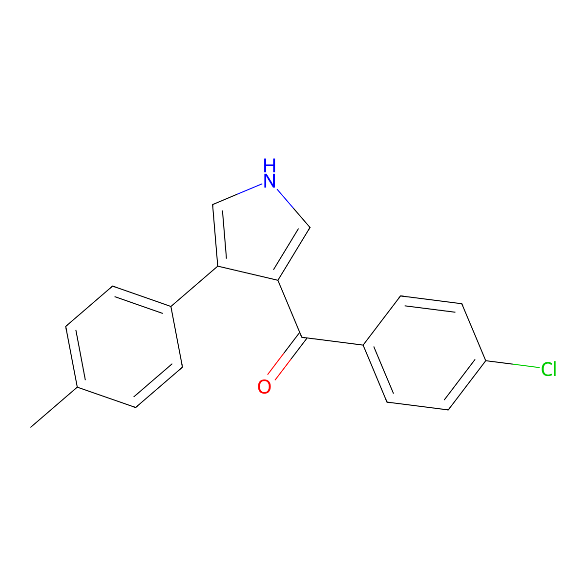 (4-Chlorophenyl)(4-(4-methylphenyl)-1H-pyrrol-3-yl)methanone molecular structure, CAS 477886-27-4