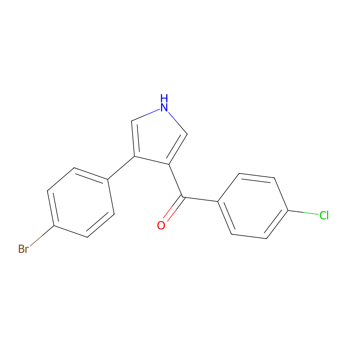 (4-(4-Bromophenyl)-1H-pyrrol-3-yl)(4-chlorophenyl)methanone molecular structure, CAS 477886-29-6
