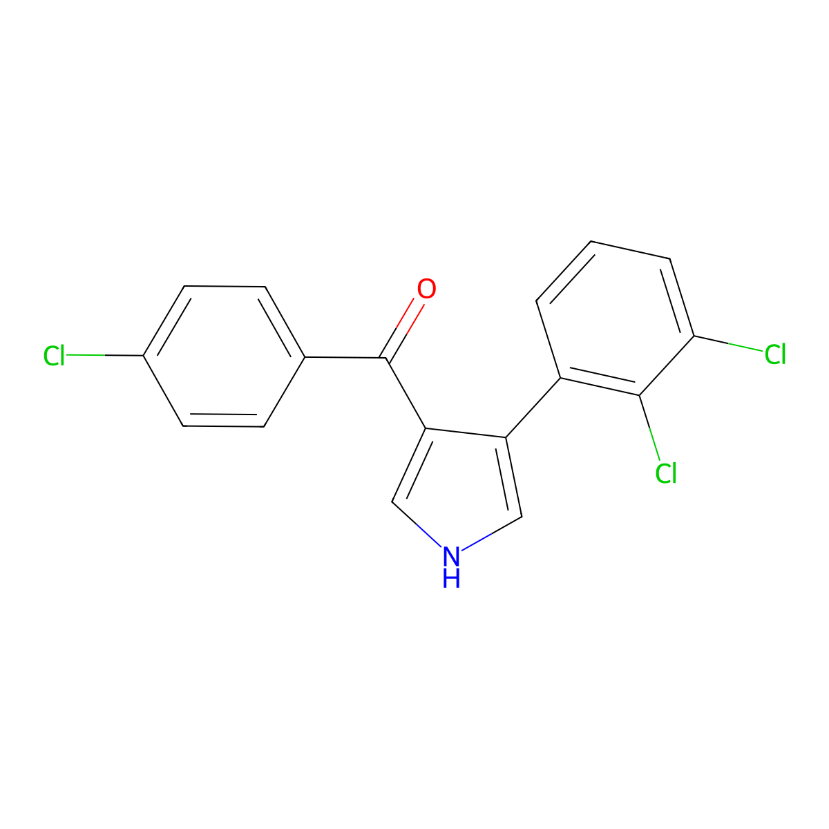 (4-Chlorophenyl)(4-(2,3-dichlorophenyl)-1H-pyrrol-3-yl)methanone molecular structure, CAS 477886-30-9