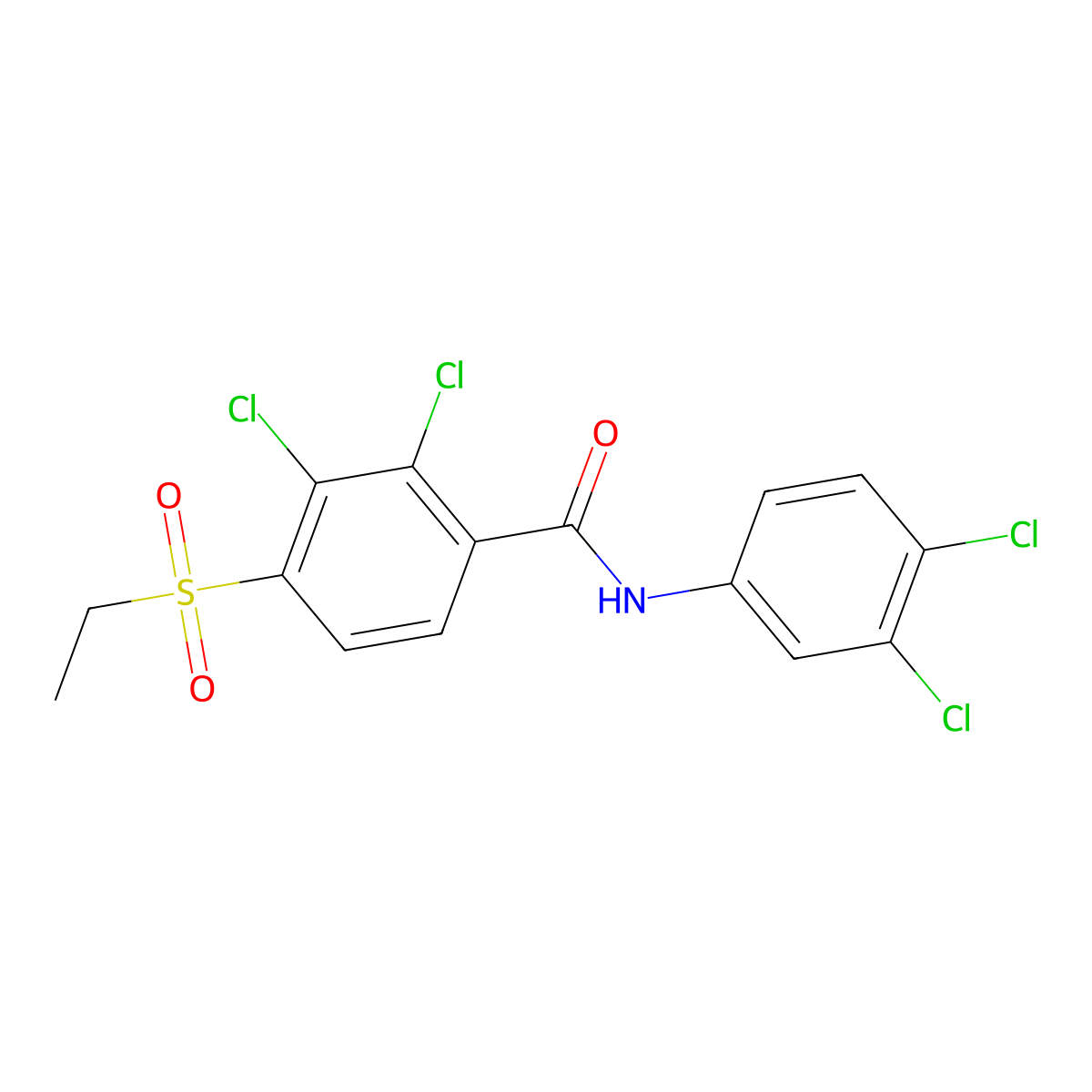 2,3-dichloro-N-(3,4-dichlorophenyl)-4-(ethylsulfonyl)benzenecarboxamide molecular structure, CAS 477886-33-2