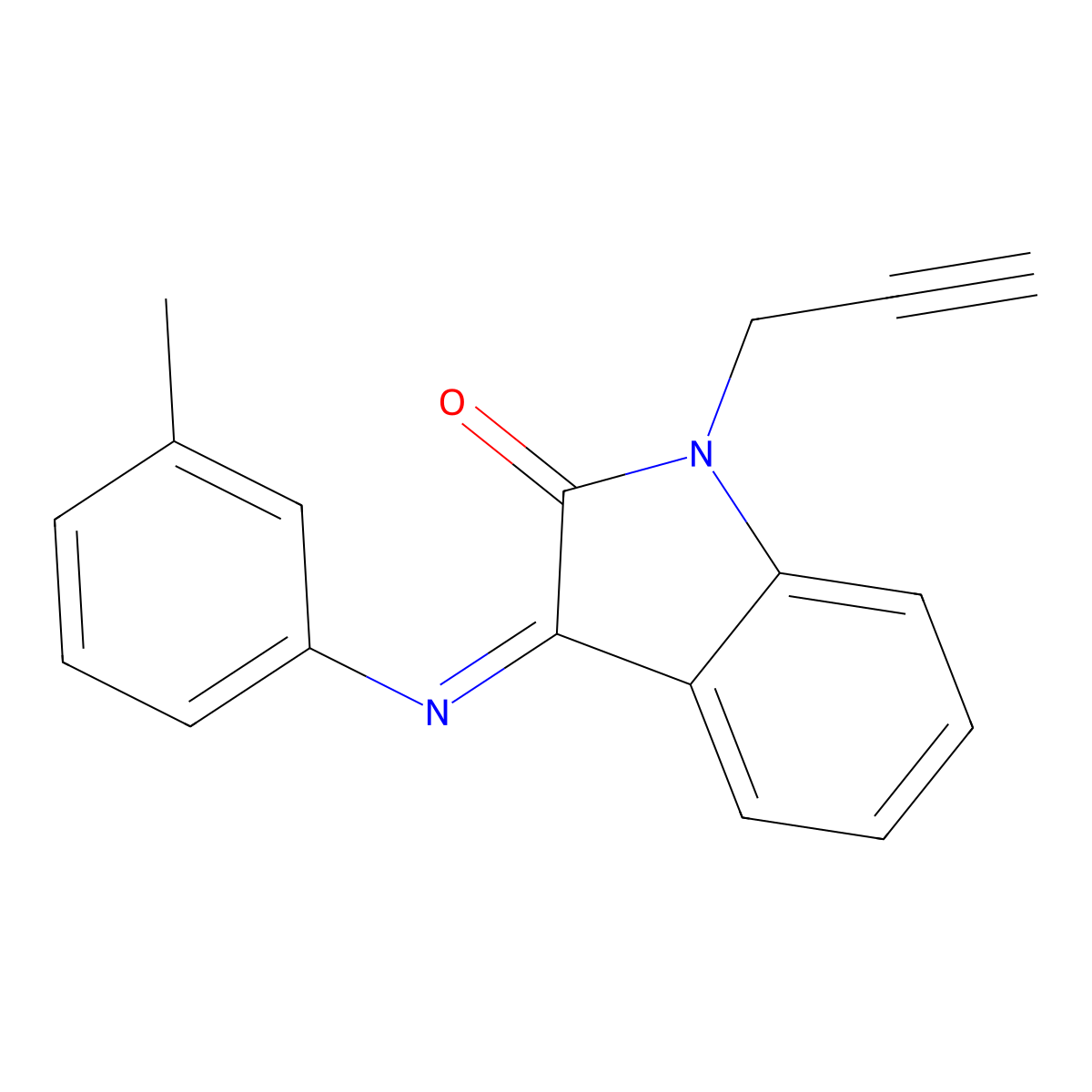 3-[(3-methylphenyl)imino]-1-(2-propynyl)-1H-indol-2-one molecular structure, CAS 477886-41-2
