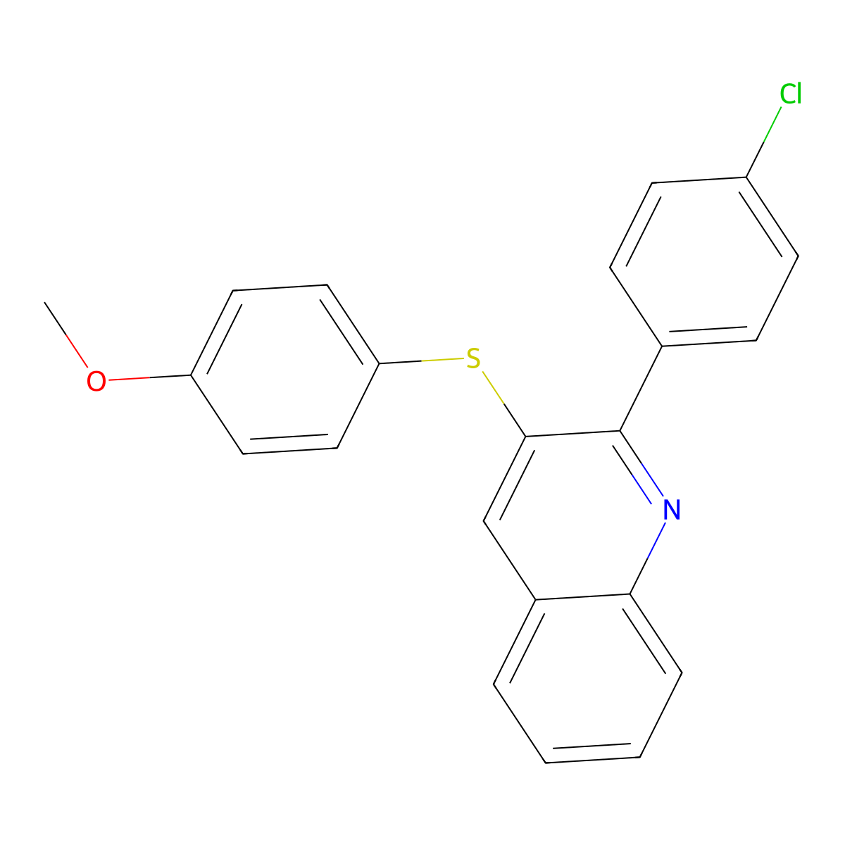 2-(4-Chlorophenyl)-3-[(4-methoxyphenyl)sulfanyl]quinoline molecular structure, CAS 477886-43-4