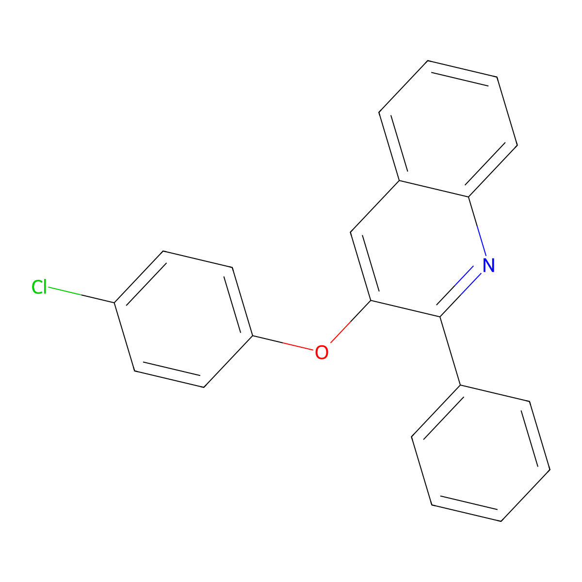 3-(4-Chlorophenoxy)-2-phenylquinoline molecular structure, CAS 477886-55-8