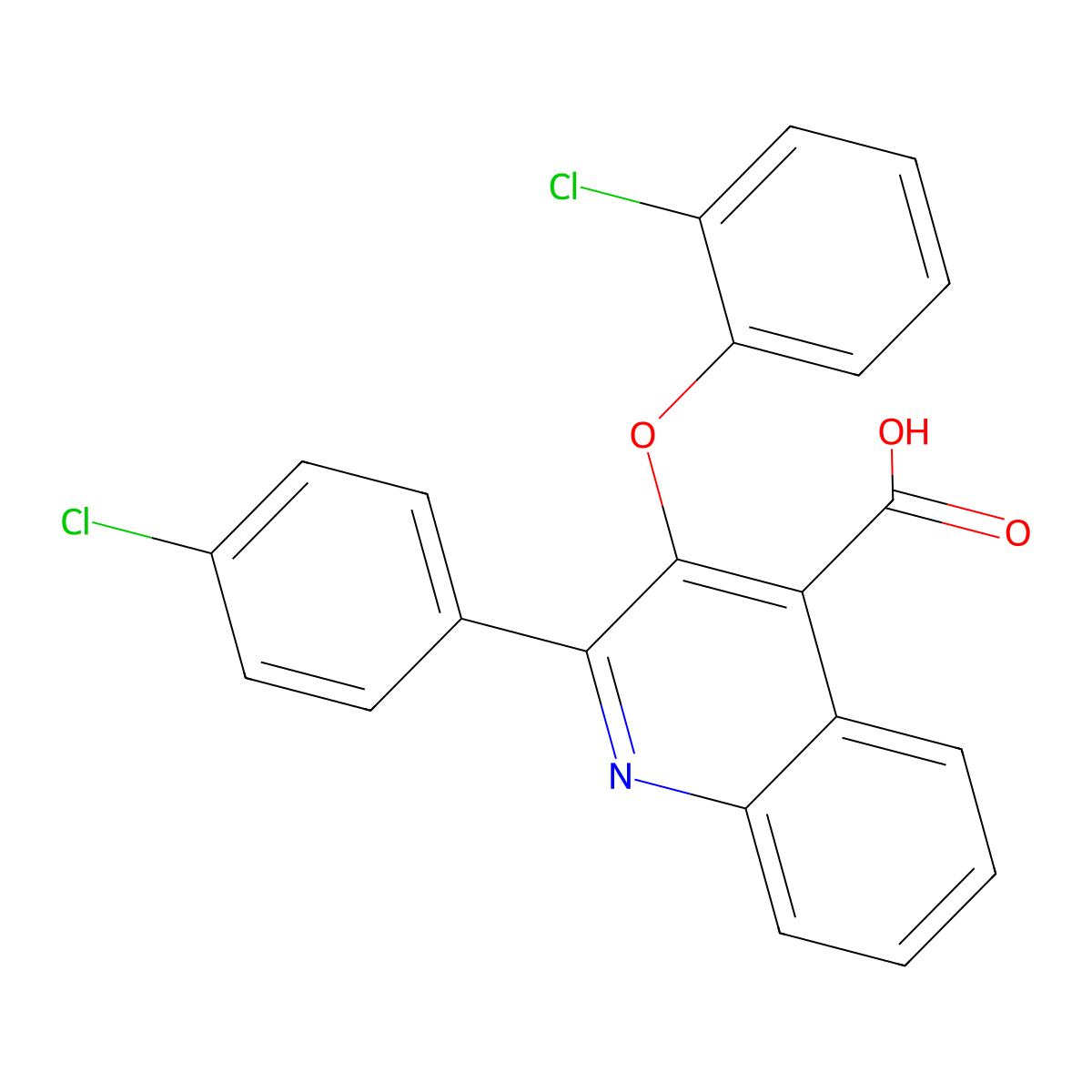3-(2-chlorophenoxy)-2-(4-chlorophenyl)quinoline-4-carboxylic Acid molecular structure, CAS 477886-56-9