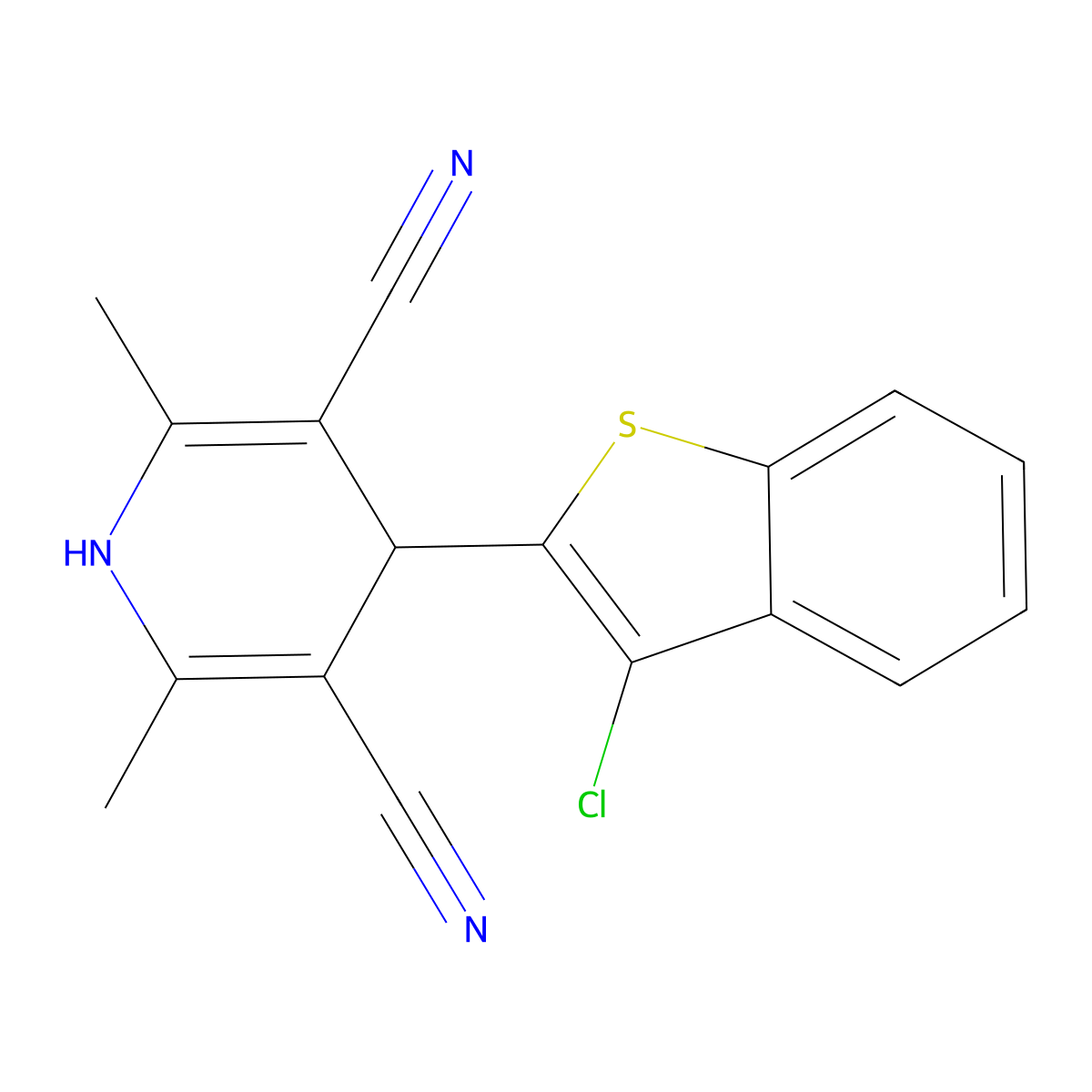 4-(3-Chloro-1-benzothiophen-2-yl)-2,6-dimethyl-1,4-dihydro-3,5-pyridinedicarbonitrile molecular structure, CAS 477886-59-2