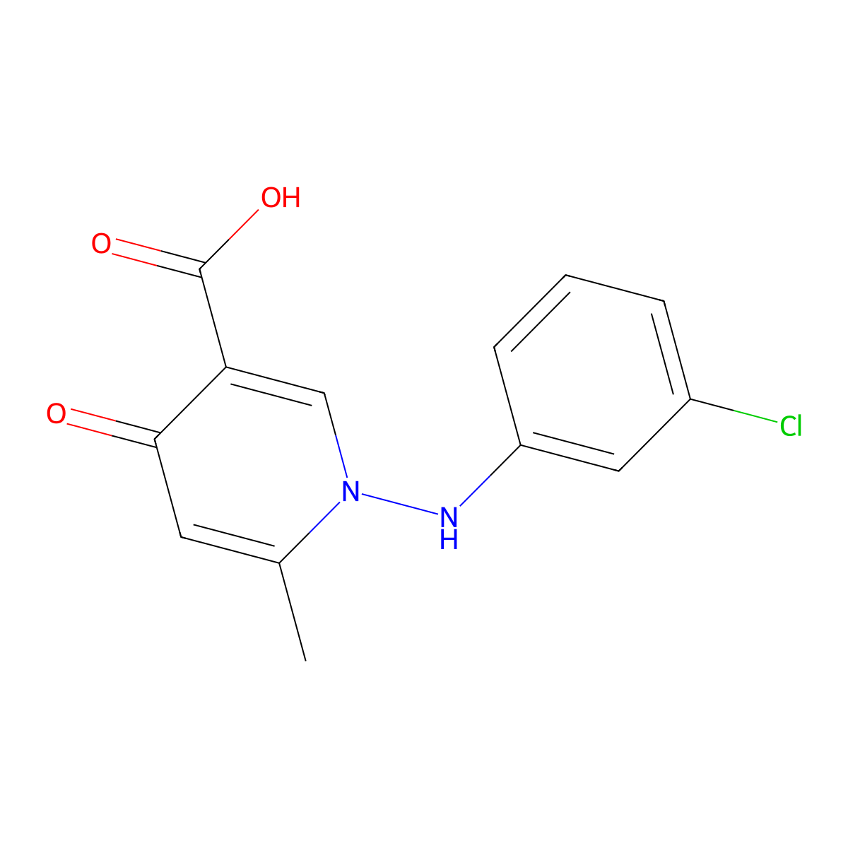1-(3-Chloroanilino)-6-methyl-4-oxo-1,4-dihydro-3-pyridinecarboxylic acid molecular structure, CAS 477886-60-5