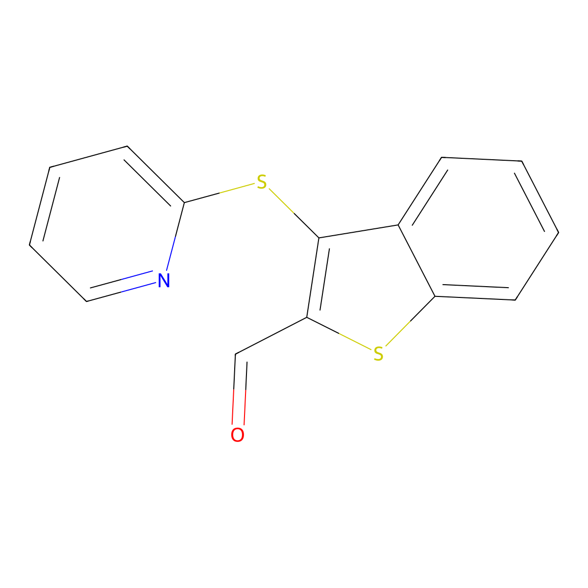 3-(2-Pyridinylsulfanyl)-1-benzothiophene-2-carbaldehyde molecular structure, CAS 477886-66-1
