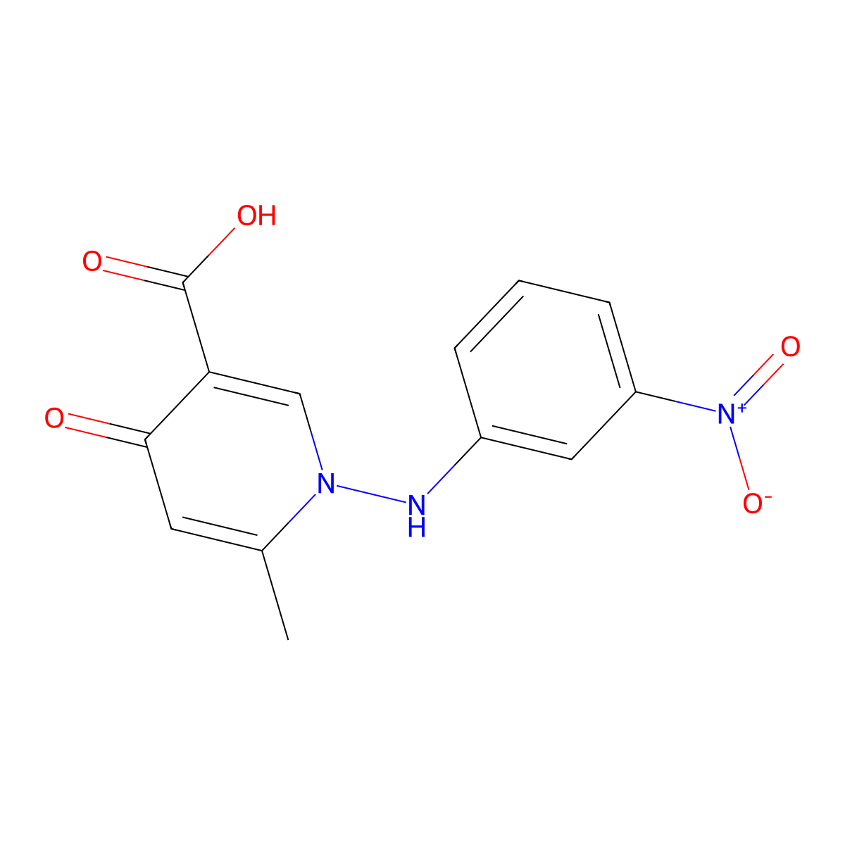 6-Methyl-1-(3-nitroanilino)-4-oxo-1,4-dihydro-3-pyridinecarboxylic acid molecular structure, CAS 477886-67-2