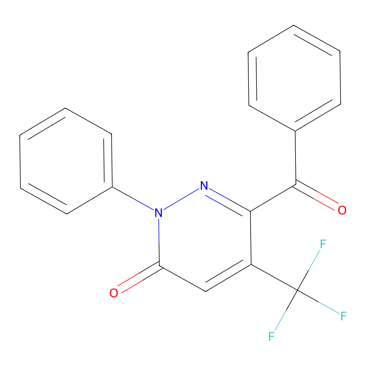 6-Benzoyl-2-phenyl-5-(trifluoromethyl)-3-pyridazinone molecular structure, CAS 477886-73-0
