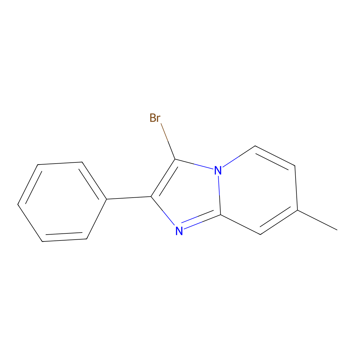 3-Bromo-7-methyl-2-phenylimidazo[1,2-a]pyridine molecular structure, CAS 477886-77-4