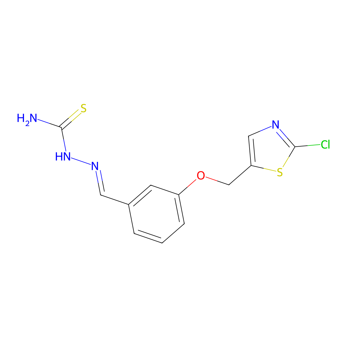[(E)-({3-[(2-chloro-1,3-thiazol-5-yl)methoxy]phenyl}methylidene)amino]thiourea molecular structure, CAS 477886-86-5