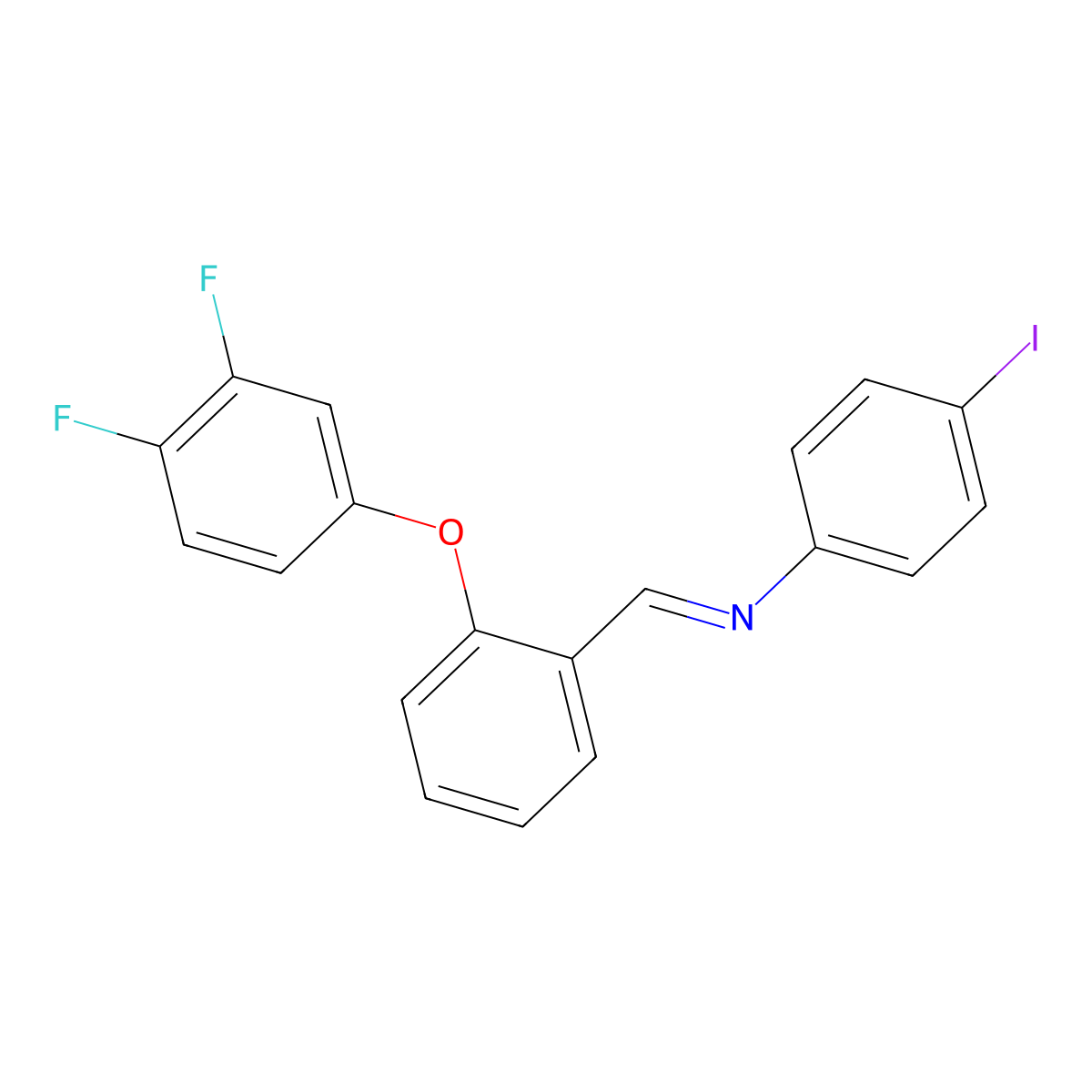 1-[2-(3,4-difluorophenoxy)phenyl]-N-(4-iodophenyl)methanimine molecular structure, CAS 477886-91-2