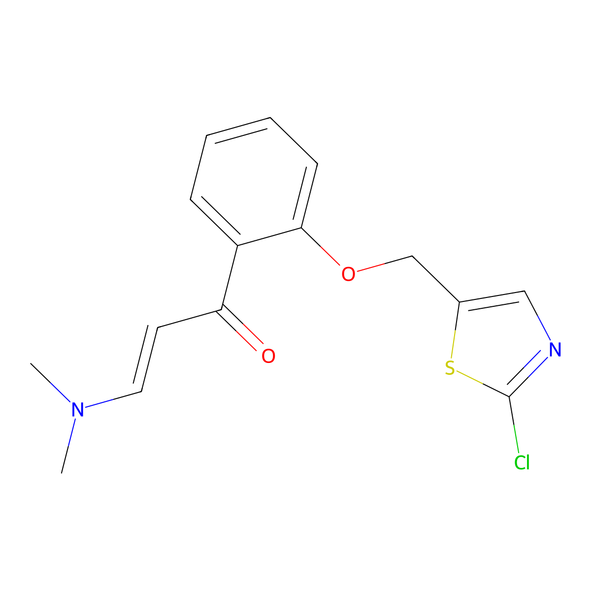 (E)-1-{2-[(2-chloro-1,3-thiazol-5-yl)methoxy]phenyl}-3-(dimethylamino)-2-propen-1-one molecular structure, CAS 477886-92-3