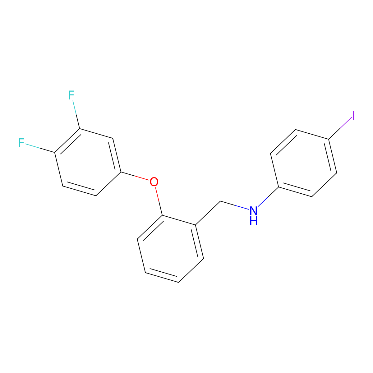 N-[2-(3,4-difluorophenoxy)benzyl]-4-iodoaniline molecular structure, CAS 477886-93-4