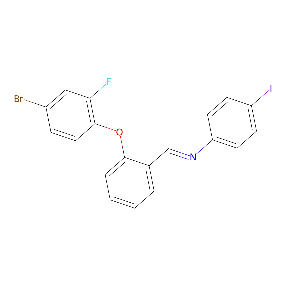 N-{(E)-[2-(4-bromo-2-fluorophenoxy)phenyl]methylidene}-4-iodoaniline molecular structure, CAS 477886-96-7