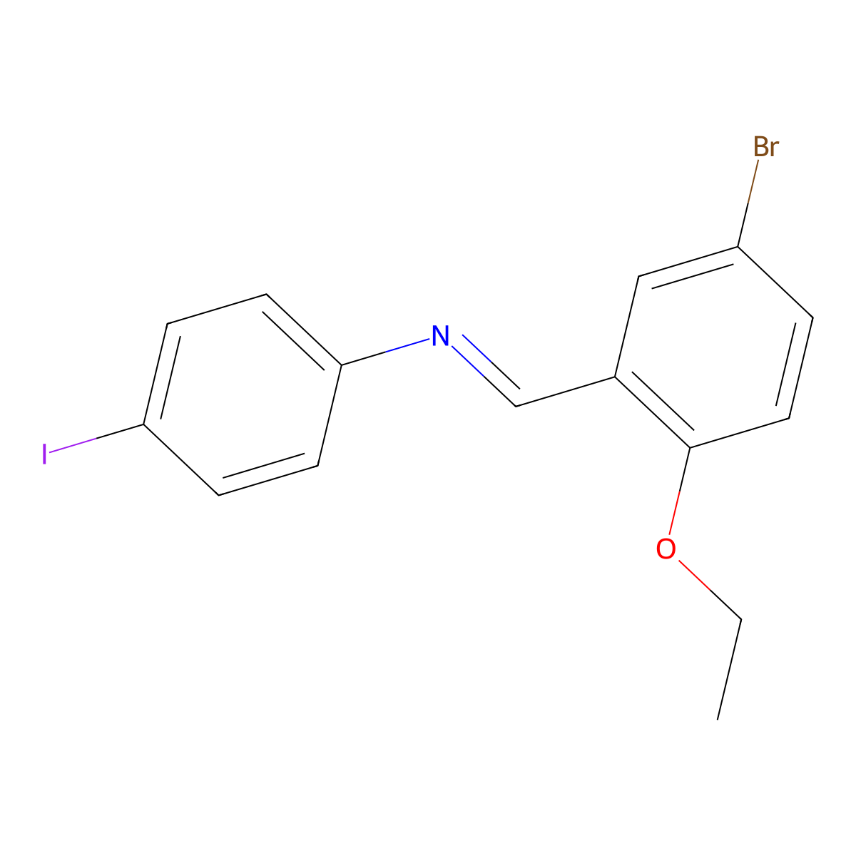 N-[(E)-(5-bromo-2-ethoxyphenyl)methylidene]-4-iodoaniline molecular structure, CAS 477886-97-8