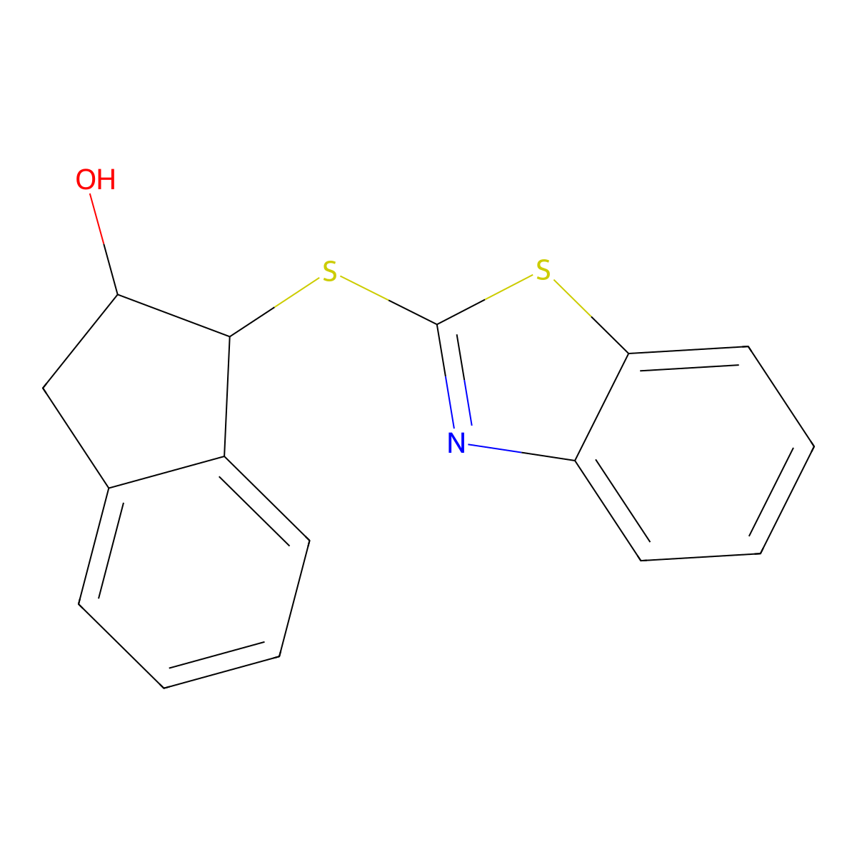 1-(1,3-Benzothiazol-2-ylsulfanyl)-2-indanol molecular structure, CAS 477887-01-7
