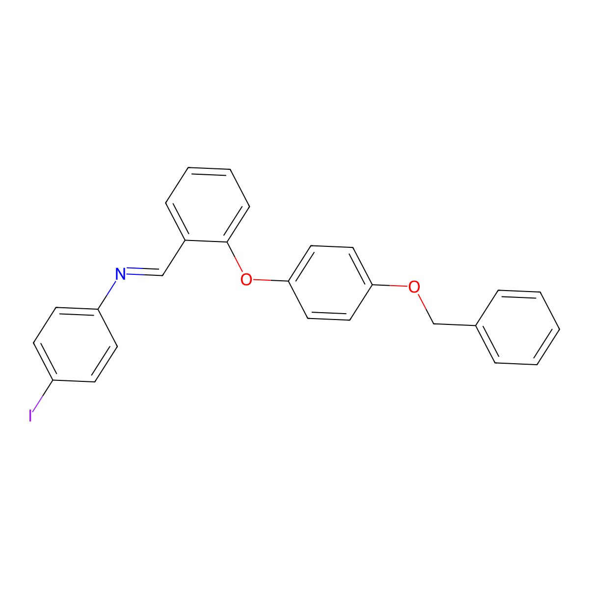 N-(4-iodophenyl)-1-[2-(4-phenylmethoxyphenoxy)phenyl]methanimine molecular structure, CAS 477887-05-1