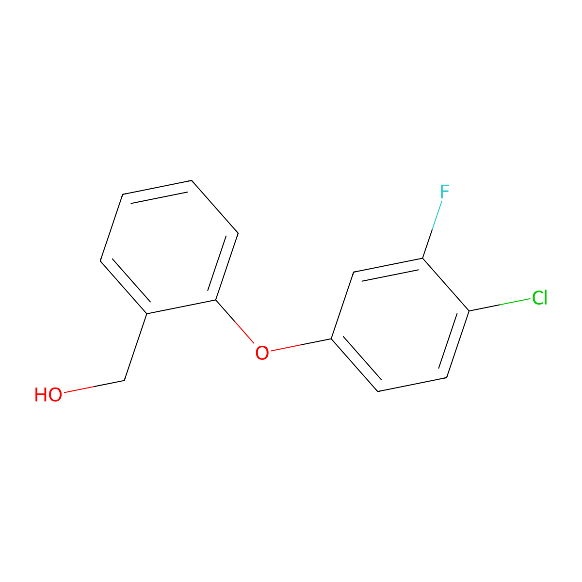 [2-(4-Chloro-3-fluorophenoxy)phenyl]methanol molecular structure, CAS 477887-07-3