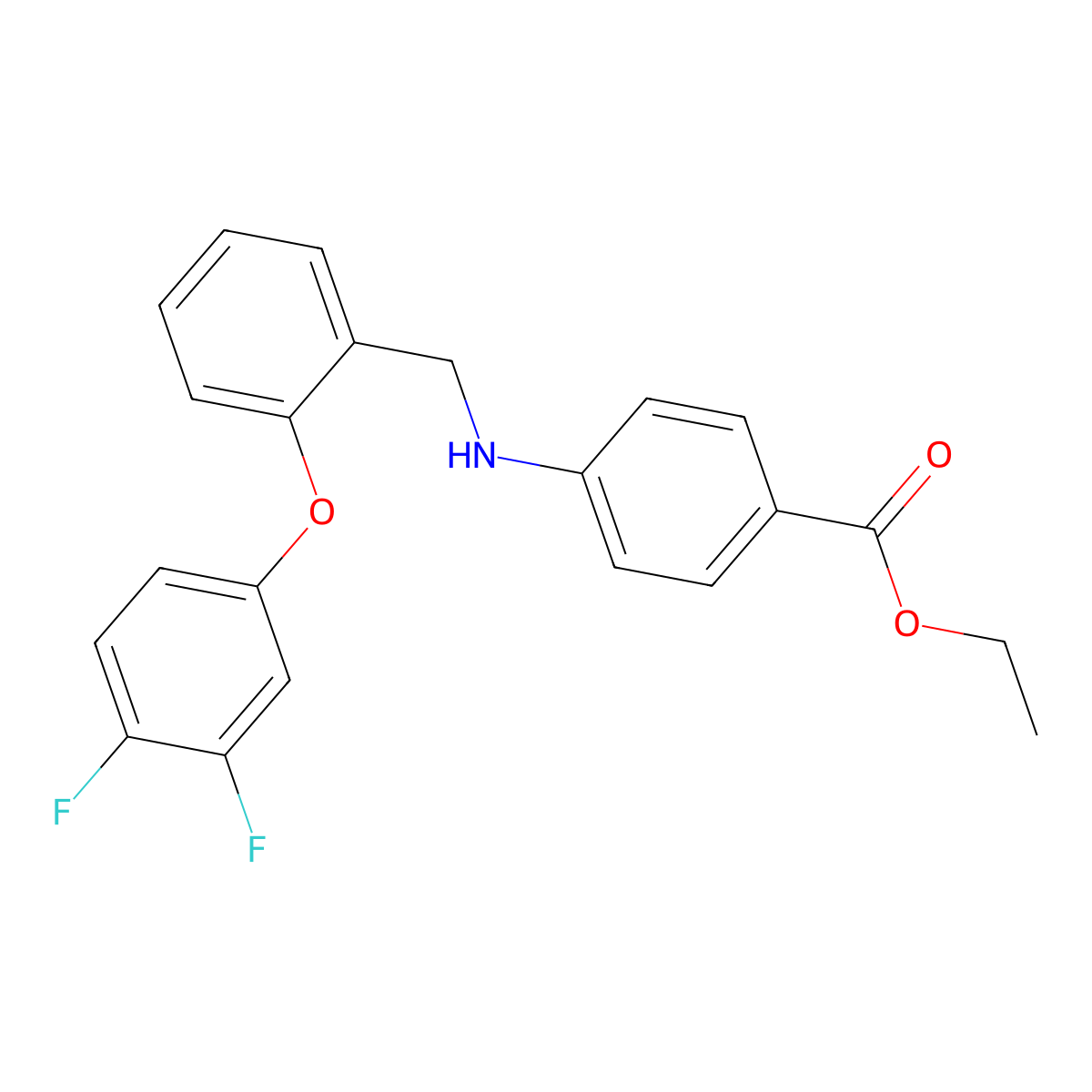Ethyl 4-{[2-(3,4-difluorophenoxy)benzyl]amino}benzenecarboxylate molecular structure, CAS 477887-08-4