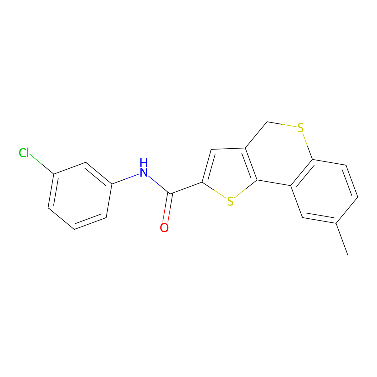N-(3-chlorophenyl)-8-methyl-4H-thieno[3,2-c]thiochromene-2-carboxamide molecular structure, CAS 477887-22-2