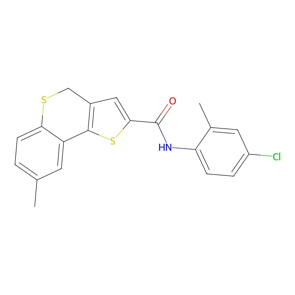 N-(4-chloro-2-methylphenyl)-8-methyl-4H-thieno[3,2-c]thiochromene-2-carboxamide molecular structure, CAS 477887-23-3