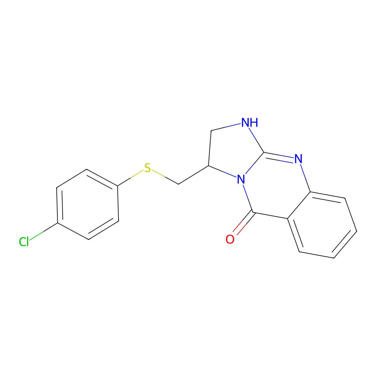 3-{[(4-chlorophenyl)sulfanyl]methyl}-2,3-dihydroimidazo[2,1-b]quinazolin-5(1H)-one molecular structure, CAS 477887-34-6
