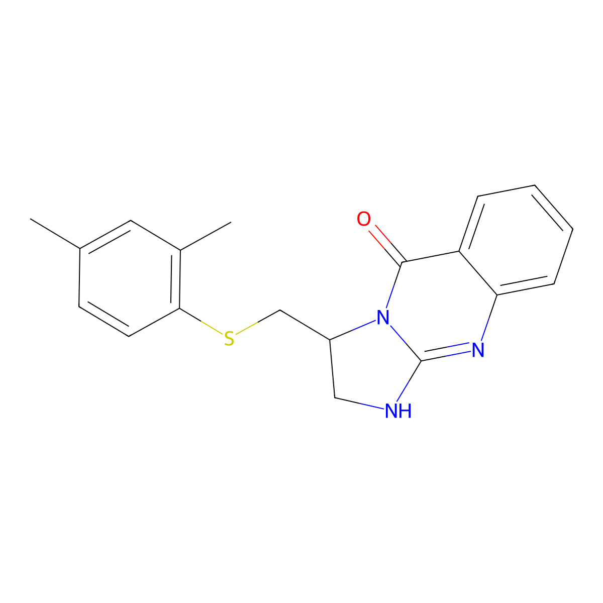 3-{[(2,4-dimethylphenyl)sulfanyl]methyl}-2,3-dihydroimidazo[2,1-b]quinazolin-5(1H)-one molecular structure, CAS 477887-35-7