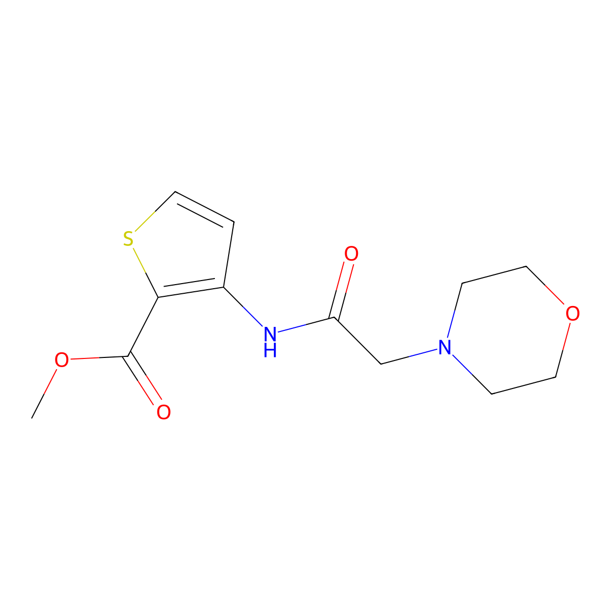 Methyl 3-[(2-morpholinoacetyl)amino]-2-thiophenecarboxylate molecular structure, CAS 477887-71-1