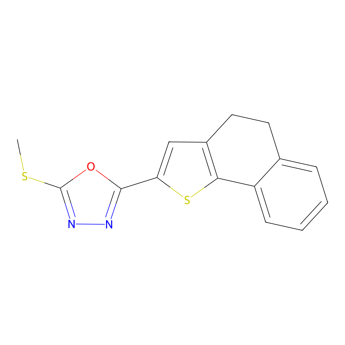 2-(4,5-Dihydronaphtho[1,2-b]thiophen-2-yl)-5-(methylsulfanyl)-1,3,4-oxadiazole molecular structure, CAS 477888-00-9