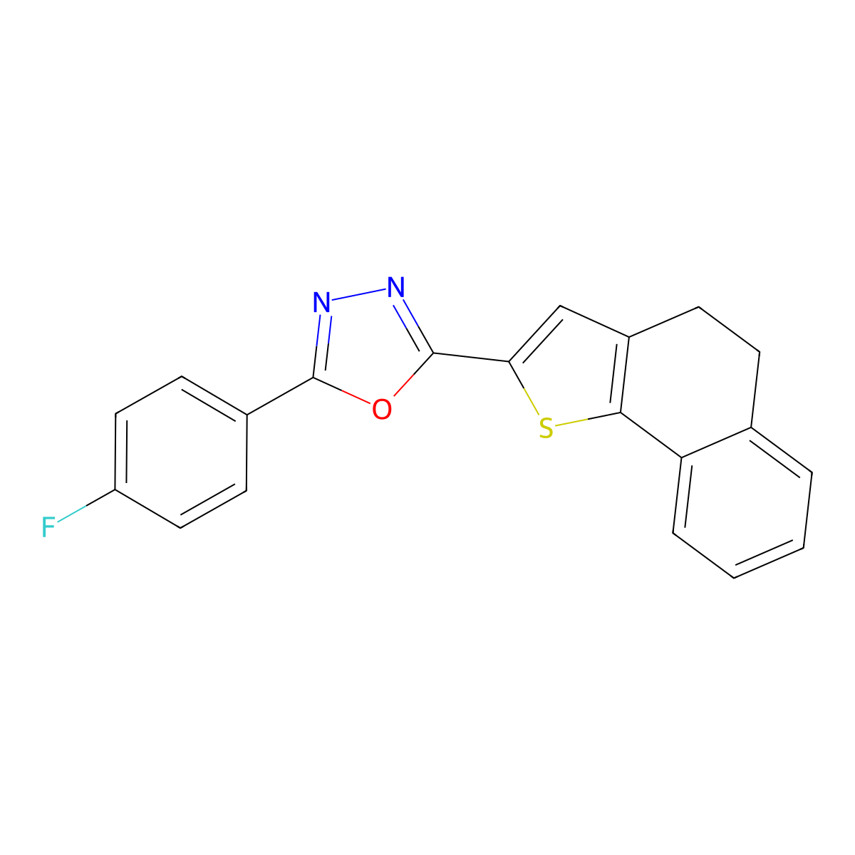 2-(4,5-Dihydronaphtho[1,2-b]thiophen-2-yl)-5-(4-fluorophenyl)-1,3,4-oxadiazole molecular structure, CAS 477888-01-0