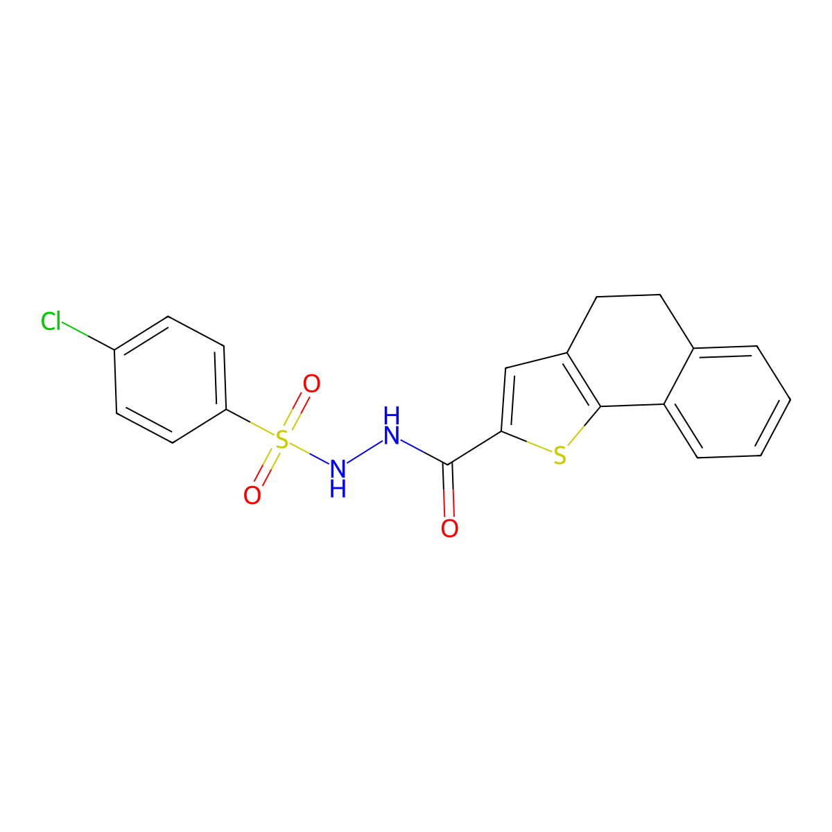 4-chloro-N'-(4,5-dihydronaphtho[1,2-b]thiophen-2-ylcarbonyl)benzenesulfonohydrazide molecular structure, CAS 477888-02-1