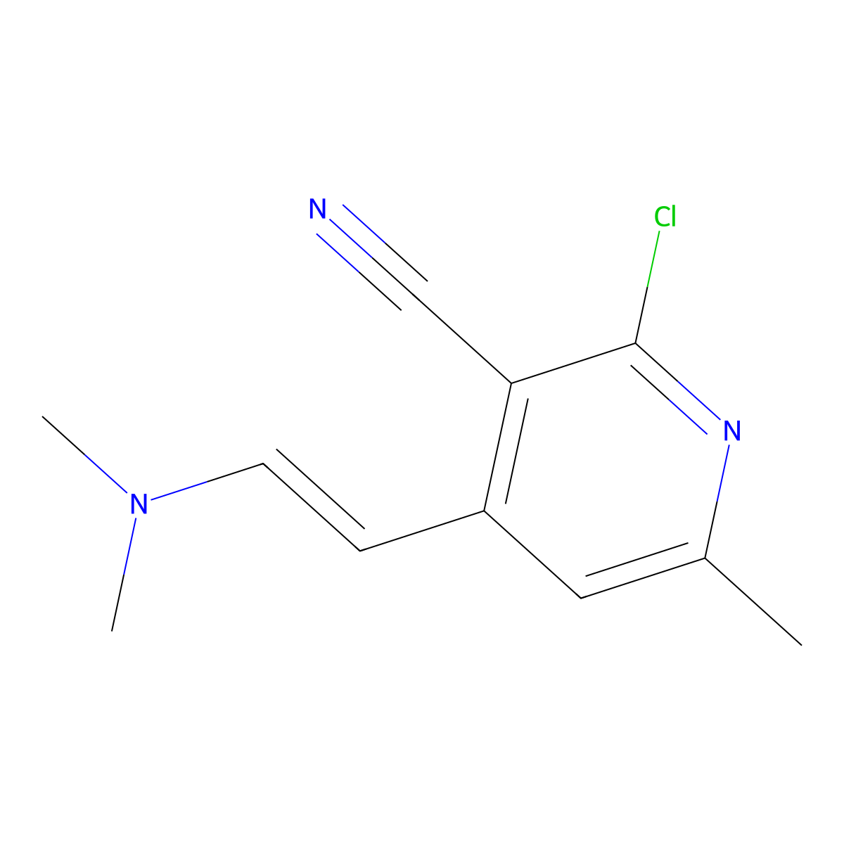 2-chloro-4-[(E)-2-(dimethylamino)ethenyl]-6-methylpyridine-3-carbonitrile molecular structure, CAS 477888-22-5