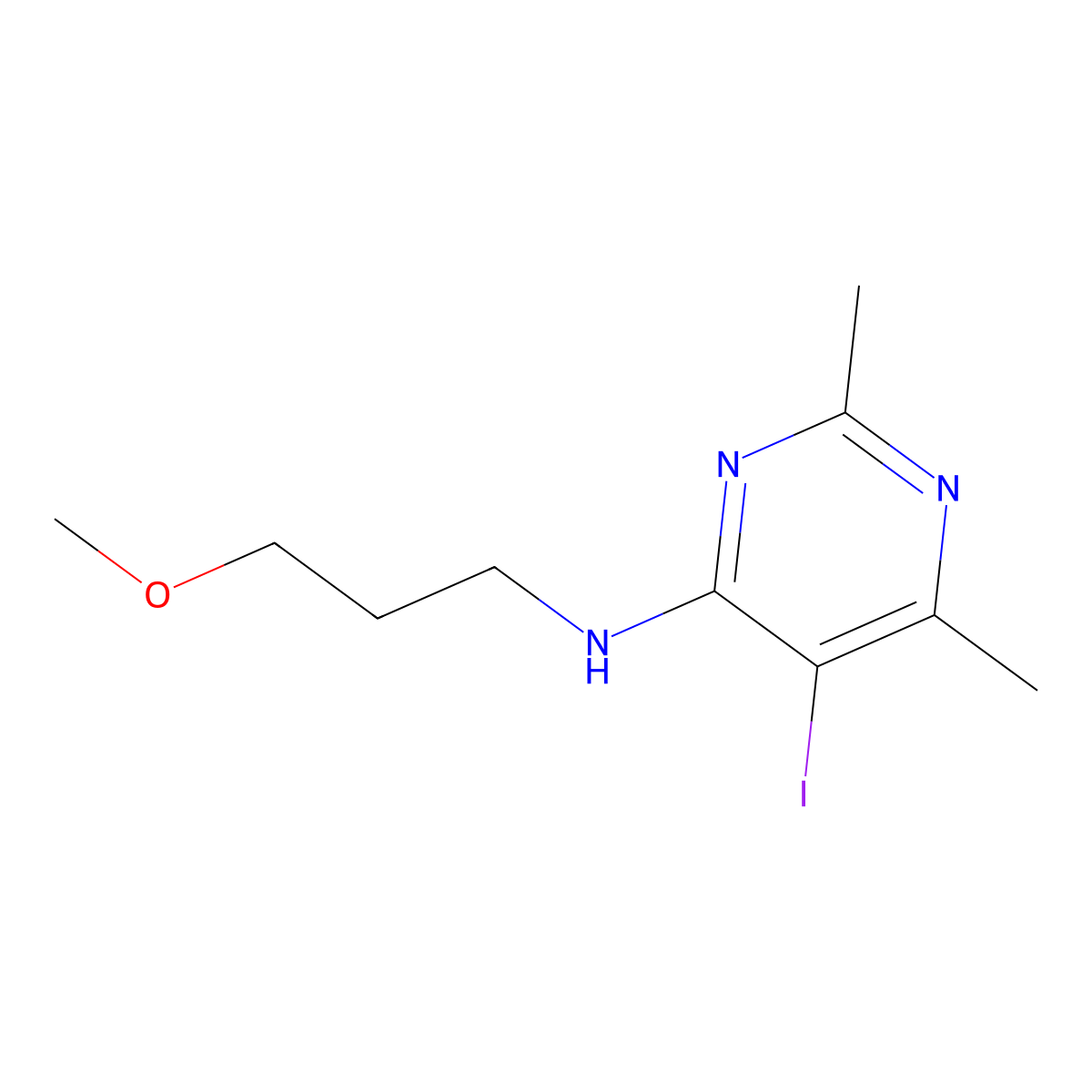 N-(5-iodo-2,6-dimethyl-4-pyrimidinyl)-N-(3-methoxypropyl)amine molecular structure, CAS 477888-24-7