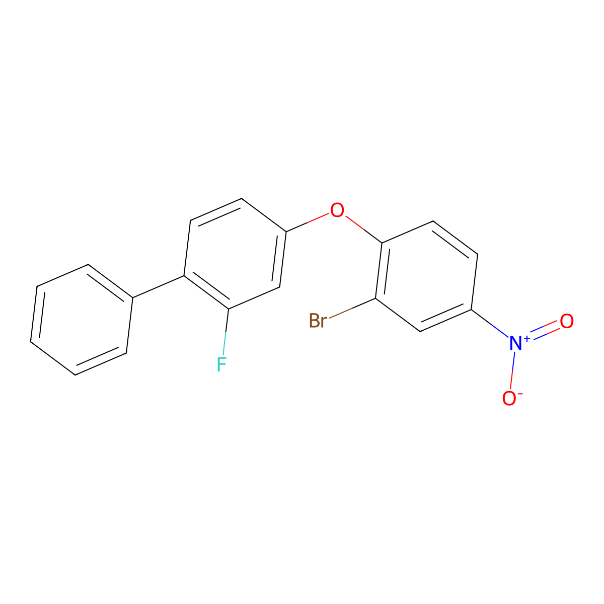 2-Bromo-4-nitrophenyl 2-fluoro[1,1'-biphenyl]-4-yl ether molecular structure, CAS 477888-32-7
