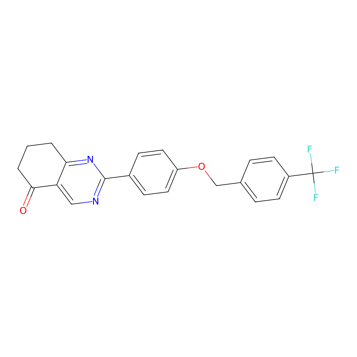 2-(4-{[4-(trifluoromethyl)benzyl]oxy}phenyl)-7,8-dihydro-5(6H)-quinazolinone molecular structure, CAS 477888-33-8